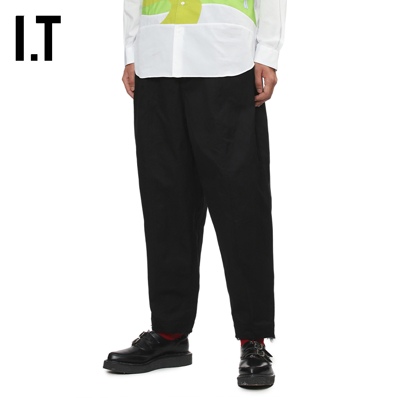 IT宽松锥形裤西装裤纯色长裤