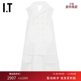 CDG HOMME COMME GARCONS PLUS男叠层拼接薄纱微透长马甲 des