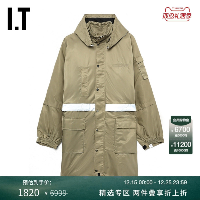 ITROKH中长款连帽外套潮流质感