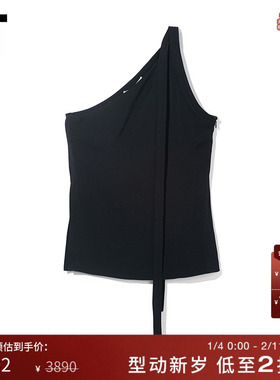 IT 3.1 Phillip Lim女装斜肩上衣新品时髦长飘带露肩背心052NHCXJ