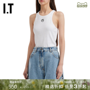 IT MARINE SERRE女装修身圆领背心新款简约时尚纯色内搭WTT014XP