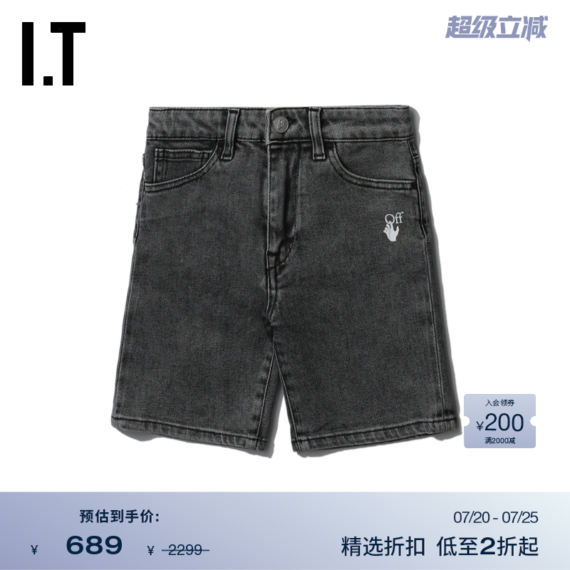 IT OFF-WHITE c/o VIRGIL ABLOH™童装新品牛仔短裤标签缝饰101BXH