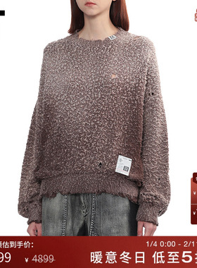 IT Mihara Yasuhiro女装破洞针织衫新款随性街潮宽松毛衣5SW701XP