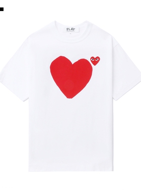 IT CDG PLAY COMME des GARCONS川久保玲情侣爱心logo装饰短袖T恤