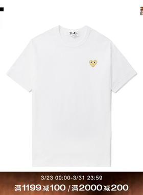 IT CDG PLAY COMME des GARCONS川久保玲情侣爱心logo装饰短袖T恤