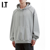 JUUN.J男装 宽松连帽卫衣新款 潮流休闲街头涂鸦刺绣装 饰连帽衫