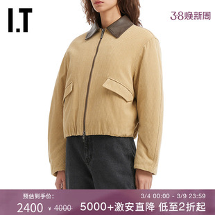 IT ADER error女装合身拉链夹克新款复古工装风棉服外套K013BGXP