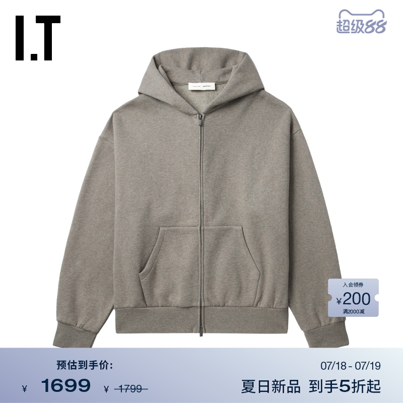 ITESSENTIALS连帽拉链卫衣