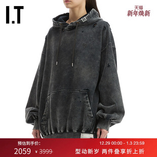 做旧破洞连帽衫 廓形连帽卫衣新款 Yasuhiro女装 5HD571XP Mihara