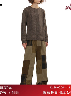 IT CDG COMME des GARCONS HOMME男装材质拼接阔腿裤宽松直筒长裤