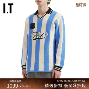 新款 翻领针织衫 BRISTOL男装 球衣运动风拼色条纹毛衣 F.C.REAL