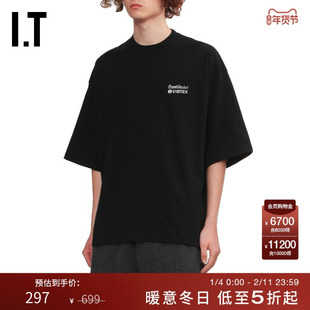 IT Fresh Service男装宽松短袖T恤新款随性休闲logo装饰圆领半袖