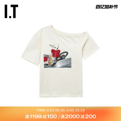 ITMARKGONG不对称短袖T恤