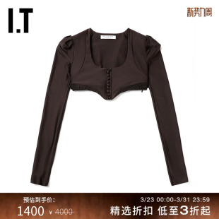 Lorenzo Serafini女装 超短款 露脐长袖 修身 上衣 Philosophy