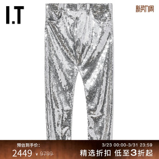 JUNYA 满幅亮片缀饰小脚裤 WATANABE 露踝裤 JGP032XG WOMEN女装