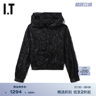 褶皱感连帽衫 连帽卫衣潮酷个性 We11Done女装 088WBKXK 短款
