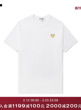 IT CDG PLAY COMME des GARCONS川久保玲情侣爱心logo装饰短袖T恤