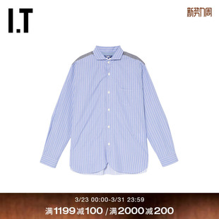 长袖 WATANABE男装 条纹衬衫 新款 潮男拼接衬衣QB018MQ 时尚 JUNYA