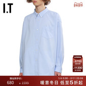 新款 简洁通勤翻领衬衣50022BMP 宽松长袖 衬衫 Fresh Service男装