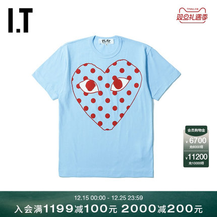 IT CDG PLAY COMME des GARCONS川久保玲秋男装圆领短袖T恤