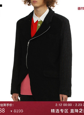 IT CDG COMME des GARCONS HOMME DEUX男装不规则斜拉链西装夹克
