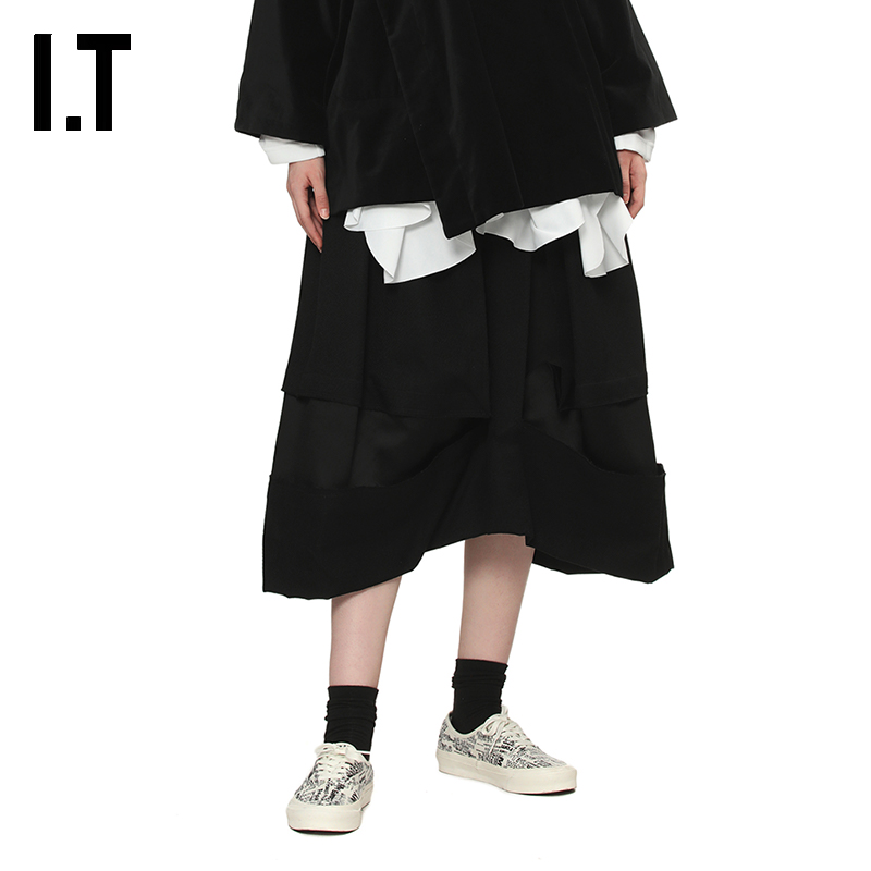 IT廓形半身裙A字裙优雅气质