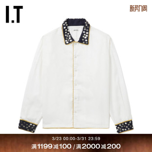 新款 衬衫 合身长袖 摩登复古星星亮片缀饰衬衣4SH010MN BODE男装