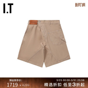 宽松阔腿短裤 Anderson男装 新款 不规则裤 腰水洗百慕大短裤