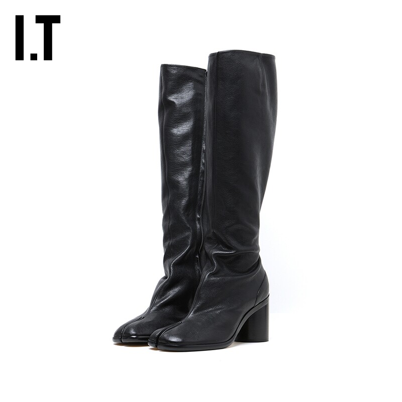 IT Maison Margiela女款及膝靴新品个性Tabi分趾高跟皮靴57T8013H