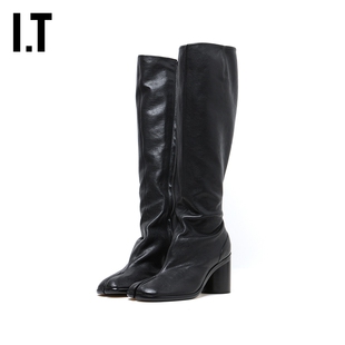 及膝靴新品 Maison Margiela女款 Tabi分趾高跟皮靴57T8013H 个性