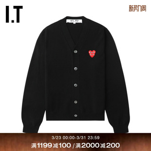 COMME PLAY des GARCONS川久保玲情侣款 基础羊毛针织开衫 CDG