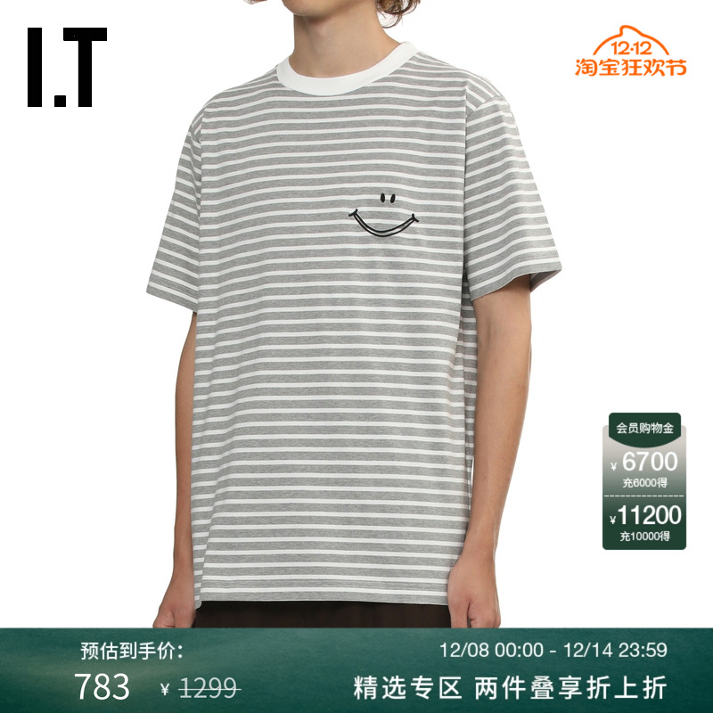 ITMARKAWARE条纹短袖T恤