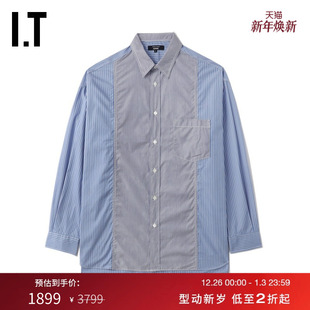 des GARCONS 时尚 CDG 型男 衬衫 COMME 拼接条纹长袖 HOMME男装