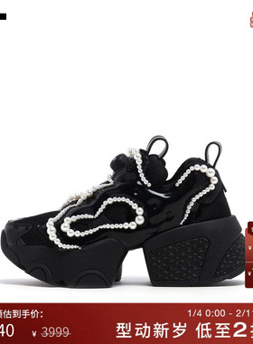 IT noir kei ninomiya情侣款厚底休闲鞋新款珠饰松糕鞋拼接运动鞋