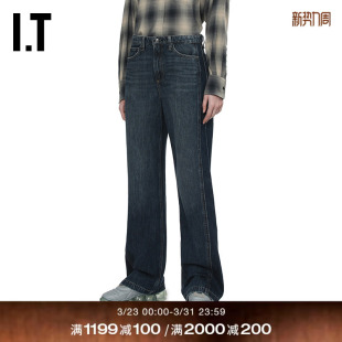 bone女装 宽松牛仔长裤 新款 仔裤 水洗磨白直筒裤 RJ7025XQ rag