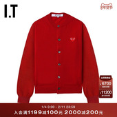 CDG GARCONS川久保玲情侣款 PLAY COMME des 合身羊毛针织开衫