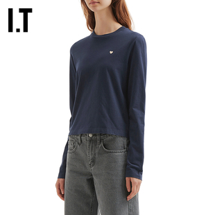 IT WITTH LOVE女装圆领长袖T恤新款休闲基础款合身内搭上衣1025AW
