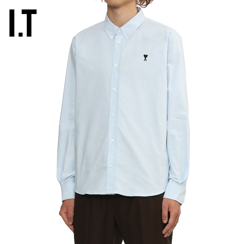 ITAMI翻领长袖衬衫简洁时尚