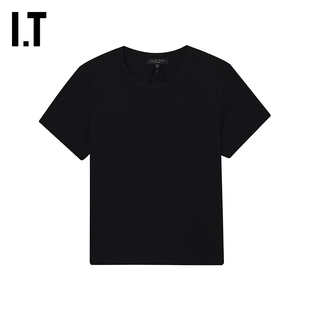 IT rag & bone女装修身短袖T恤新款时尚简洁纯色内搭短上衣9925XQ