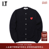 GARÇONS川久保玲女针织开衫 红色爱心刺绣 COMME des CDG PLAY