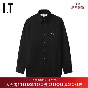 COMME des GARCONS川久保玲情侣款 衬衫 PLAY 纯色翻领长袖 CDG