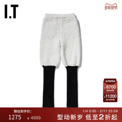 IT doublet童装裤子时尚可爱假两件设计松紧腰拼接童裤86KN98MJ