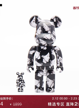 IT MEDICOM TOY潮玩摆件套组个性创意BE@RBRICK满印积木熊HIS14MJ