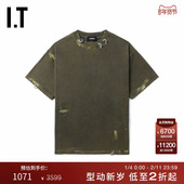 圆环装 饰770UCHXO T恤新款 街潮个性 We11Done女装 做旧磨白短袖