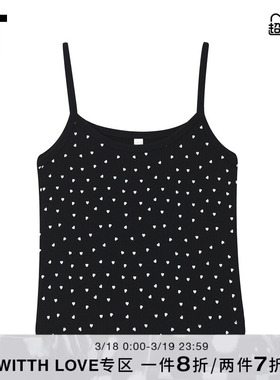 IT WITTH LOVE女装吊带背心新款时尚可爱爱心图案吊带衫G1001XUO