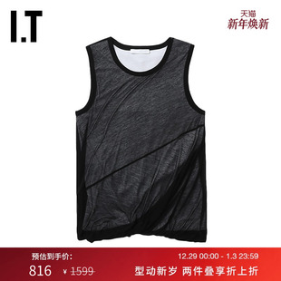 宽松圆领背心新款 LANG女装 微透叠层拼接上衣2H1514XM HELMUT