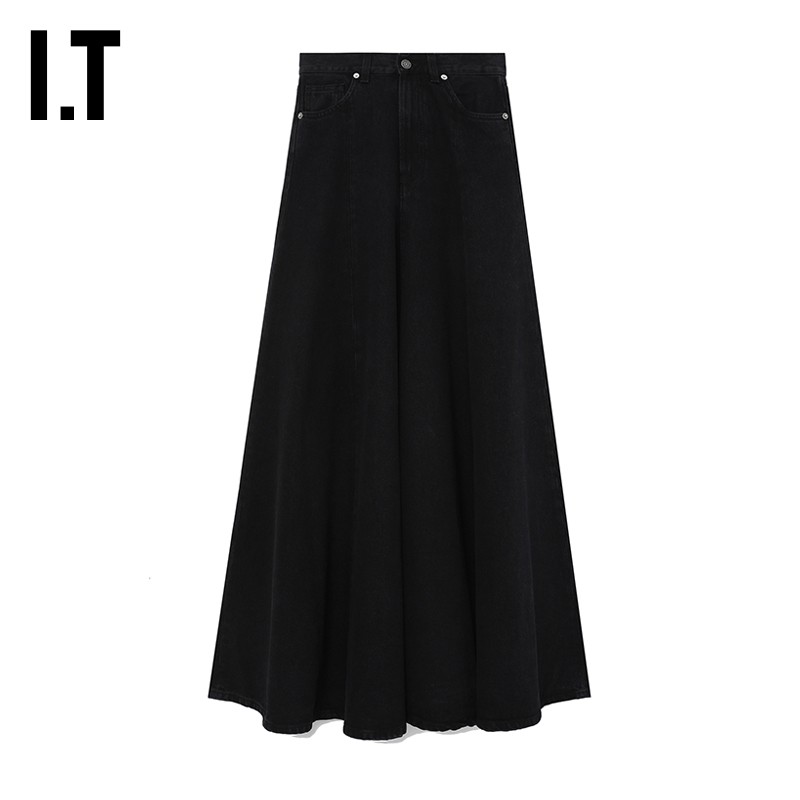 IT HAIKURE女装牛仔半身裙新品甜酷少女宽松A字伞裙长裙70D806XL,女装/女士精品,半身裙,淘宝优惠券,粉丝福利购,淘宝优惠卷