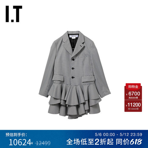 IT CDG COMME DES GARCONS COMME DES GARCONS女装千鸟格西装大衣