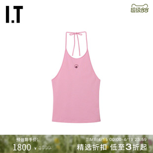 IT MARINE SERRE女装挂脖系带背心新款时髦性感露背上衣WTO504XQ