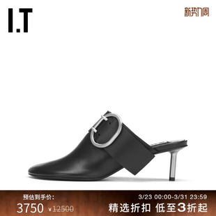 JIL 优雅复古包头露跟高跟鞋 SANDER女款 新款 0170P 细跟穆勒鞋